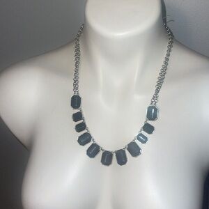 Cookie Lee gray and black stone silver chain necklace. NWOT.